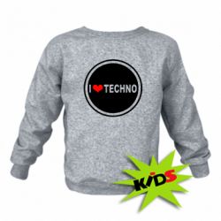 Дитячий світшот I love techno music - PrintSalon