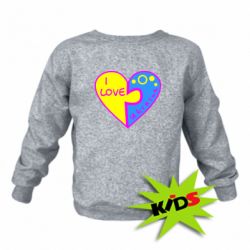 Детский свитшот I love Ukraine пазлы - PrintSalon
