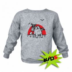 Детский свитшот Кот Саймона на фоне заката - PrintSalon