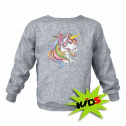 Детский свитшот Лошадь с цветной гривой - PrintSalon
