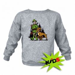 Детский свитшот Охотник с собакой - PrintSalon