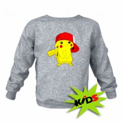 Детский свитшот Pikachu in a cap - PrintSalon