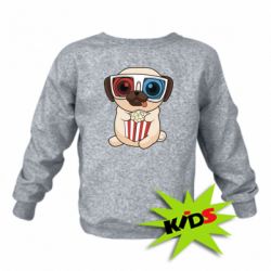 Детский свитшот Pug at the cinema - PrintSalon