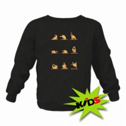 Детский свитшот Pug engaged in yoga - PrintSalon