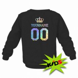 Детский свитшот Ваше имя корона голограмма