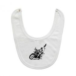 Слюнявчик  Байкер на мотоцикле - PrintSalon