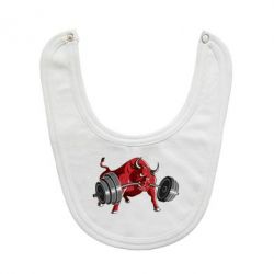 Слюнявчик  Bull with a barbell - PrintSalon