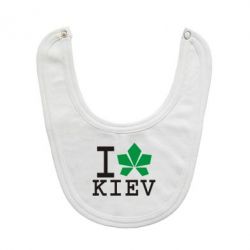 Слюнявчик  I love Kiev - с листиком - PrintSalon