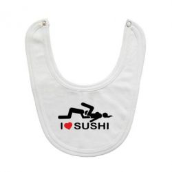 Слюнявчик  I love sushi - PrintSalon