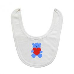 Слюнявчик  Мишка с сердечком