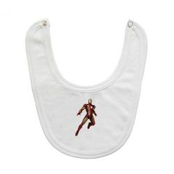 Слюнявчик  Железный Человек в воздухе - PrintSalon