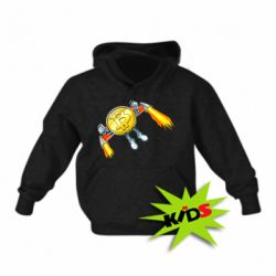 Детское худи Bitcoin into space - PrintSalon