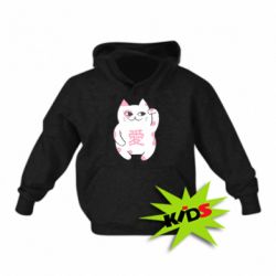 Детское худи Cat and hieroglyphs - PrintSalon
