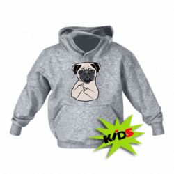 Детское худи Dog Portait with middle finger up - PrintSalon