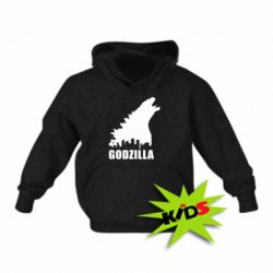 Детское худи Godzilla and city - PrintSalon