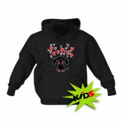Детское худи I love dachshund - PrintSalon