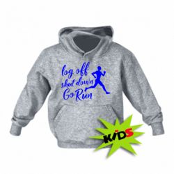Детское худи Log off shut down go run - PrintSalon