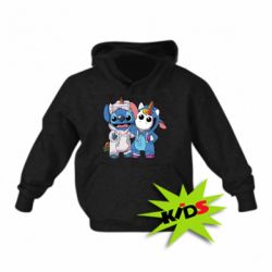 Детское худи Стич и единорог - PrintSalon
