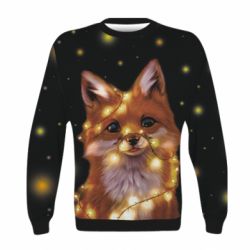 Дитячий 3D світшот Fox And Christmas Lights - PrintSalon