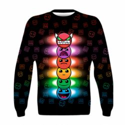 Дитячий 3D світшот Geometry Dash Levels - PrintSalon