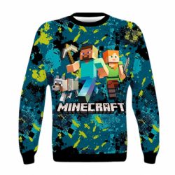 Дитячий 3D світшот Minecraft Steve Alex And Dog