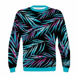 Детский 3D свитшот Neon Palm Leaves
