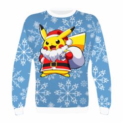 Дитячий 3D світшот Santa Claus Pikachu - PrintSalon