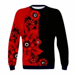 Дитячий 3D світшот Червоні квіти - PrintSalon