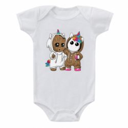 Детский бодик Baby Groot And Unicorn - PrintSalon