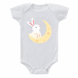 Детский бодик Cute rabbit on the moon - PrintSalon