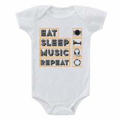 Детский бодик Eat sleep dj repeat. - PrintSalon