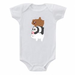 Детский бодик Гризли Панда и Белый - PrintSalon