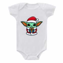 Детский бодик Grogu Santa Claus - PrintSalon