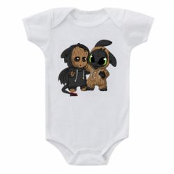 Детский бодик Groot And Toothless - PrintSalon