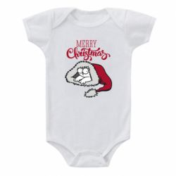 Детский бодик Кот саймона рождество - PrintSalon