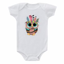 Детский бодик Little owl with feathers - PrintSalon