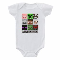 Дитячий бодік Minecraft character heads - PrintSalon