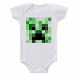 Детский бодик Minecraft minimalist Creeper - PrintSalon