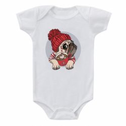 Дитячий бодік Pug And Coffee