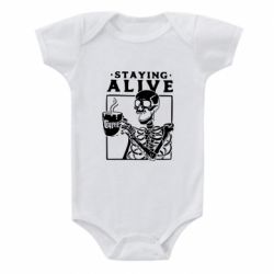 Детский бодик Staying alive with coffee - PrintSalon