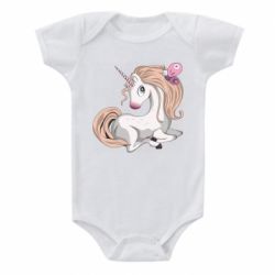 Детский бодик Unicorn with bow tie - PrintSalon