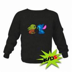 Детский свитшот Baby Yoda And Stitch - PrintSalon