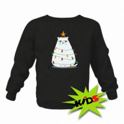 Детский свитшот Cat and Christmas Lights - PrintSalon