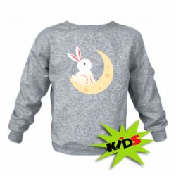 Детский свитшот Cute rabbit on the moon - PrintSalon