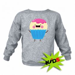 Детский свитшот Funny cupcake with smile - PrintSalon