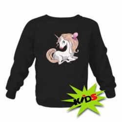 Детский свитшот Unicorn with bow tie - PrintSalon