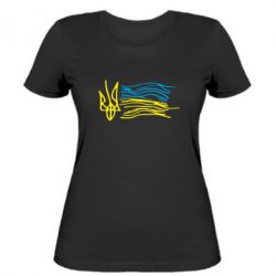Женская футболка Детский рисунок флаг Украины - PrintSalon
