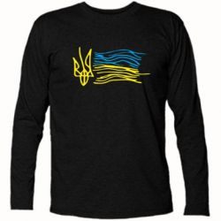Футболка с длинным рукавом Детский рисунок флаг Украины - PrintSalon