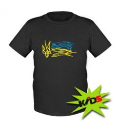 Детская футболка Детский рисунок флаг Украины - PrintSalon