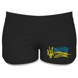Женские шорты Детский рисунок флаг Украины